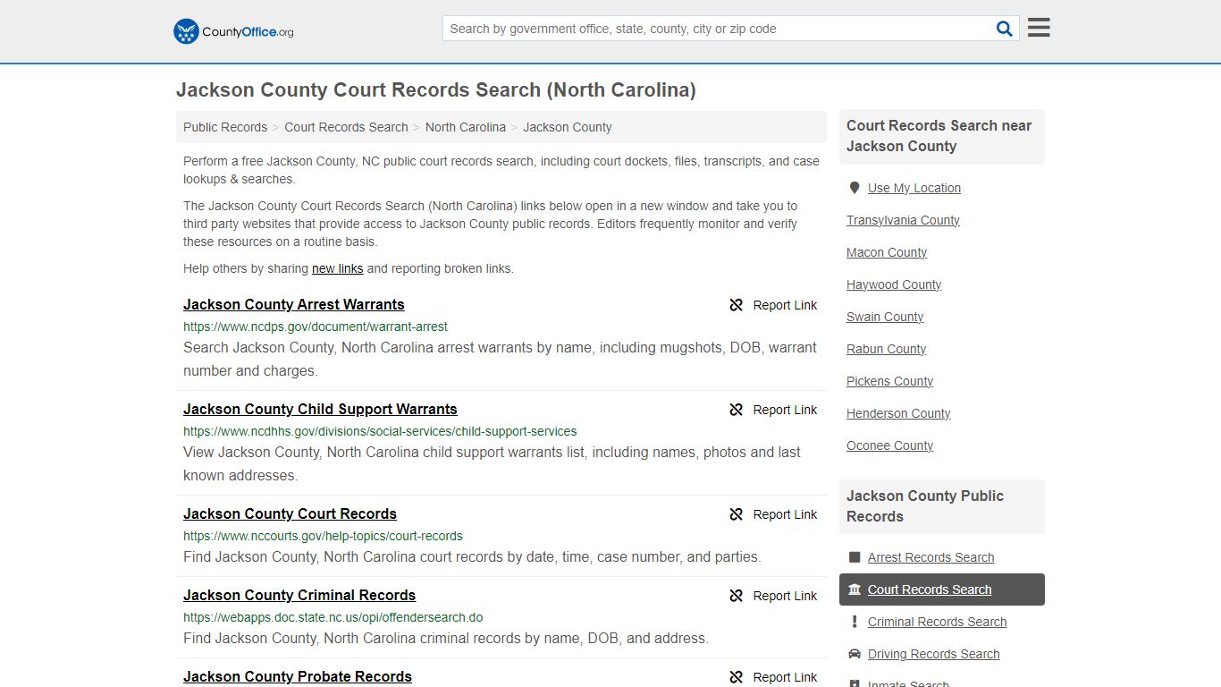 Jackson County Court Records Search (North Carolina) - County Office